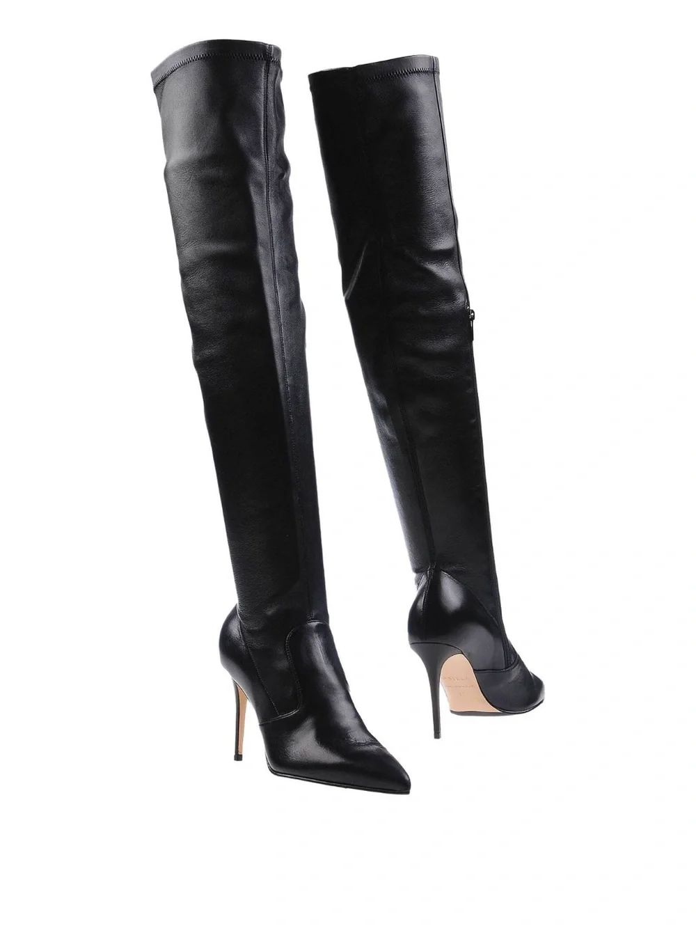 Le Silla Women’s Leather Over-the-Knee Pointed-Toe Stiletto Boots - Black